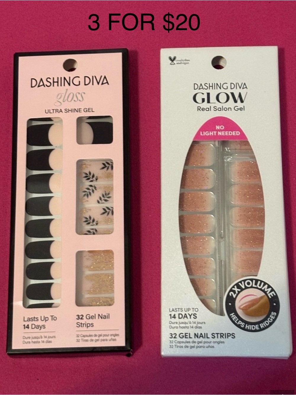 🌟Dashing Diva Gloss & Glow Gel Nail Strips Pack of 2